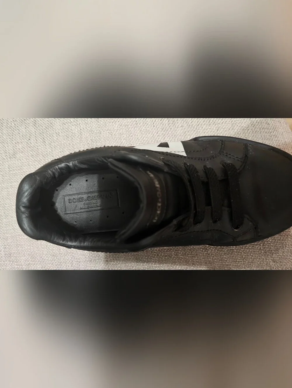 Dolce & Gabbana Black Sneakers with White DG Logo